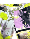 Vintage 2000s Y2K Just Cavalli Bohemian Grunge Mid-Rise Bright Green & Purple Abstract Floral Straight Leg Glitter Jeans | 28 Inch Waist
