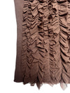 Vintage 2000s Y2K Plein Sud Jeans Dark Brown Ruffled Sleeveless Mesh Top | Size S-M