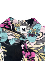 Vintage 2000s Y2K Missoni Silk Multicoloured Abstract Floral Collared Long Sleeve Button Up Blouse | Size S-M