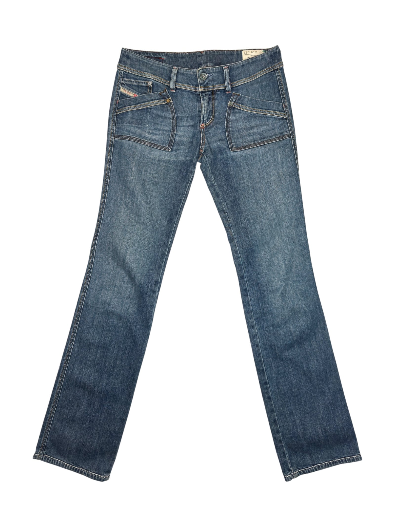 Vintage 2000s DIESEL Low Rise Blue Denim Slim Fit Straight Leg Jeans | Size M