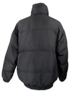 Vintage 2000s Y2K Streetwear Sportswear Adidas Solid Black Snap Button Down High Roll Neck Padded Puffer Jacket | Men’s Size L