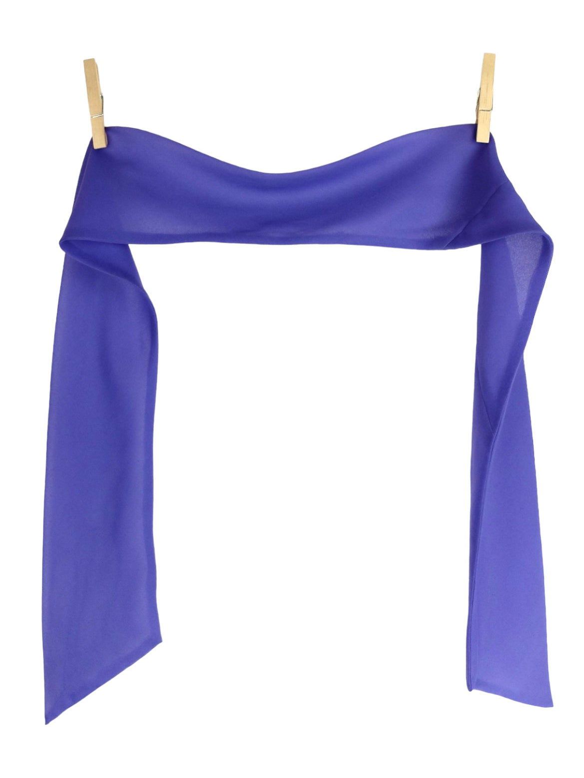 Vintage 80s Mod Chic Bright Purple Solid Basic Thin Long Neck Tie Scarf