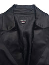 Vintage 2000s Y2K Miss Sixty Gothic Grunge Black Cropped Silky Blazer Jacket with Ruched Sleeves | Size S-M