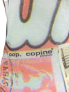 Vintage 2000s Y2K Cop Copine Abstract Retro Maltese Scrapbook Graphic Long Sleeve Mesh Top