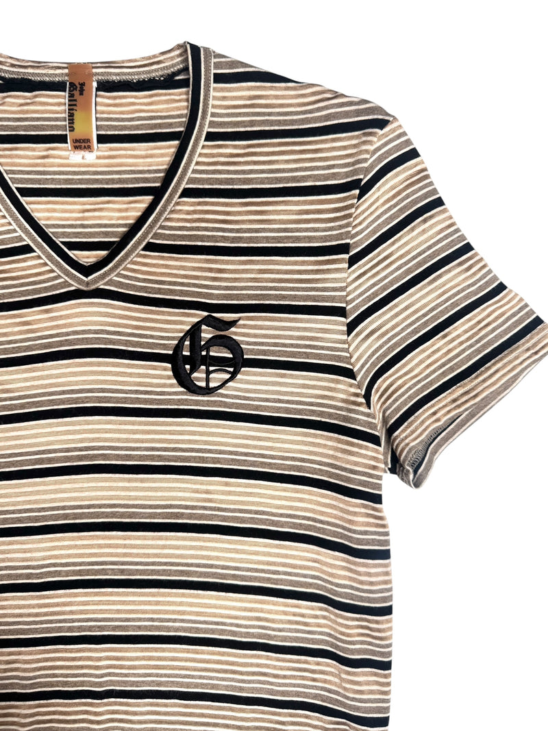 Vintage 2000s Y2K John Galliano Striped Short Sleeve T-Shirt | Size S-M