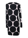 Vintage 2000s Y2K Miss Sixty Black & Baby Pink Polka Dot Long Sleeve Knee Length Dress | Size M