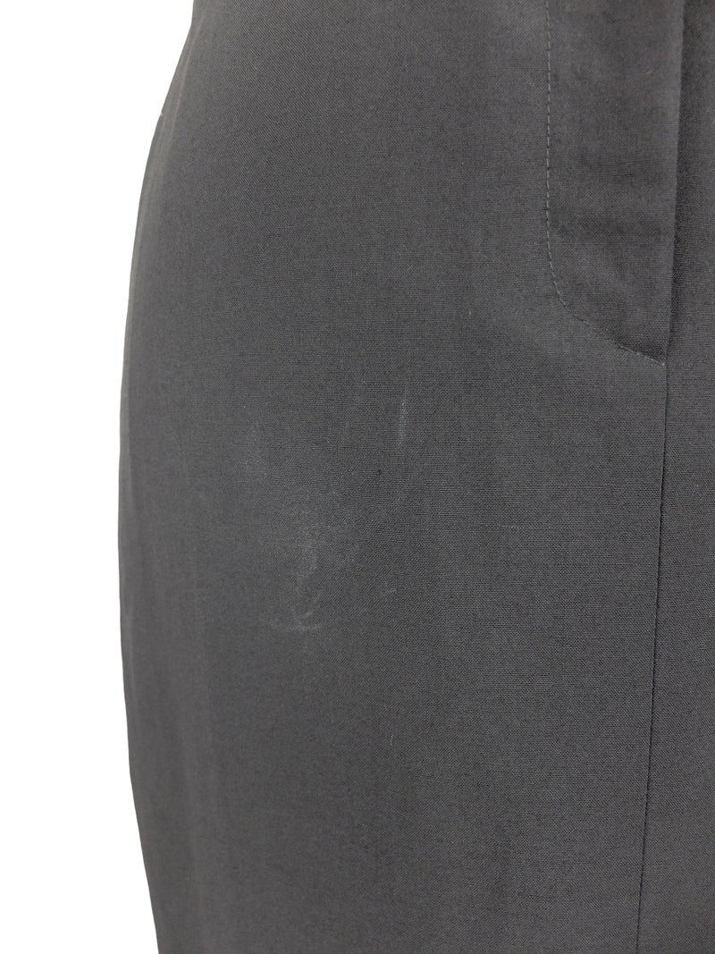 Vintage 2000s Y2K Patrizia Pepe Wool Blend Mod Formal Chic Solid Basic Black Below-the-Knee Midi Skirt  | 26 Inch Waist