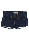 Vintage 2000s Y2K Dark Wash Navy Blue Denim Jean Micro Short Shorts | 25 Inch Waist