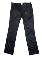 Vintage 2000s MOSCHINO JEANS Low Rise Black Floral Slim Fit Straight Leg Trousers | Size M