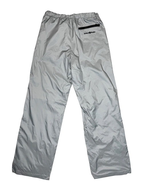 Vintage 2000s KILLAH Mid-High Rise Silver Grey Wide Leg Nylon Utility Pants | Size S