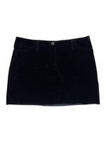 Vintage 2000s Black Velour Low Rise Micro Mini Skirt | Size S