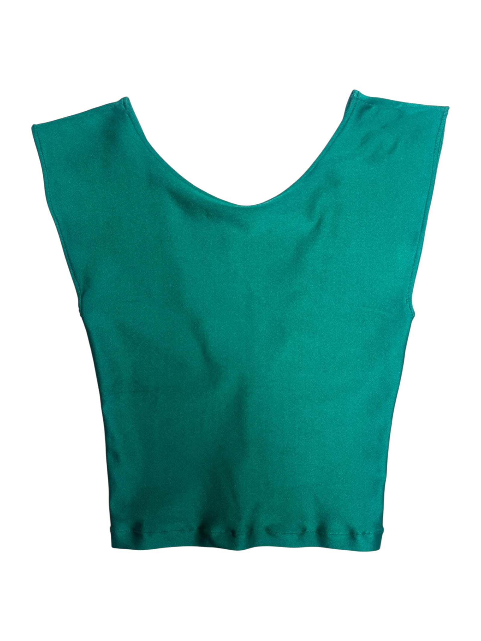 Vintage 2000s Y2K Fiorucci Teal Basic Sleeveless Scoop Neck Spandex Tank Top | Size M