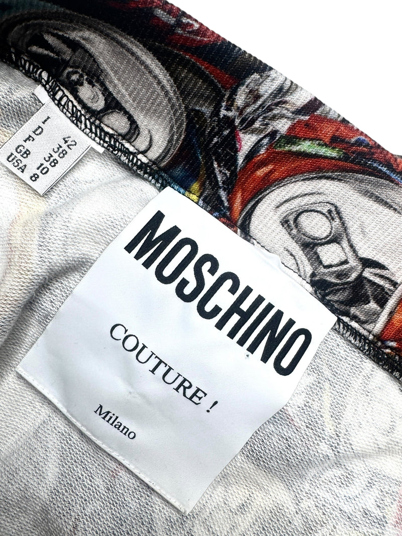 2014 Moschino Couture Pop Art Soda Bottle Can Above-the-Knee Skirt with Elasticated Waist | Size M