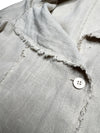 Vintage 90s Y2K Beige Linen Basic Button Down Collared Lightweight Blazer Jacket | Size M-L