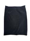 Vintage 2000s Y2K Prada Low Rise Solid Black Straight Silhouette Midi Skirt | Size S-M