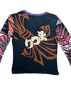 Vintage 2000s Y2K Custo Barcelona Abstract Graphic Print V-Neck Long Sleeve Shirt | Size Medium