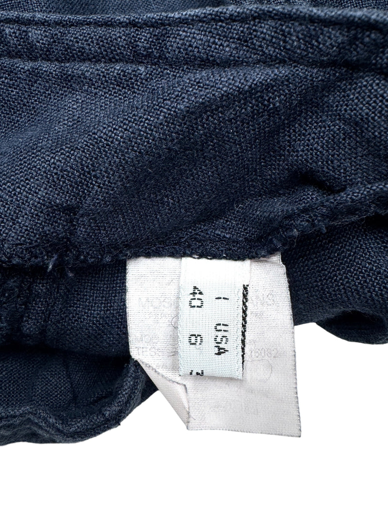Vintage 2000s Y2K Moschino Preppy Minimalist Navy Blue Low Rise Skirt With Side Slit | Size S