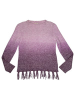 Vintage 2000s Wool Blend Purple Ombré Knit Pullover Fringe Sweater | Size S-M