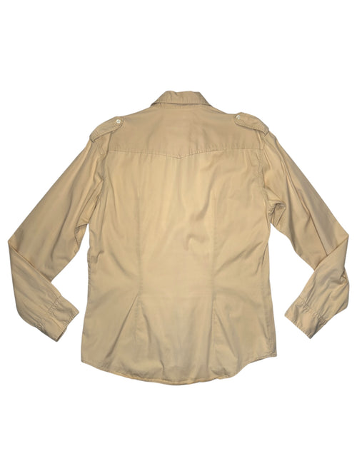 Vintage 2000s Men’s Diesel Beige Long Sleeve Button Up Shirt | Size L-XL