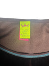Vintage 2000s Y2K Save the Queen Brown Velvet & Knit Striped Floral Embroidered Long Sleeve Scoop Neck Top | Size M