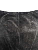 Vintage 2000s Y2K Preppy Soft Grunge Velour Corduroy Midi Skirt With Pleated Detail | Size S