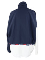 Vintage 2000s Y2K Pro World Cup Navy Blue Red & White High Roll Neck Zip Up Windbreaker Track Jacket | Men’s Size 3XL