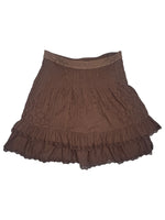 Vintage 2000s Max & Co Brown Low Rise Brown Layered Ruffle Mini Skirt | Size XS-S