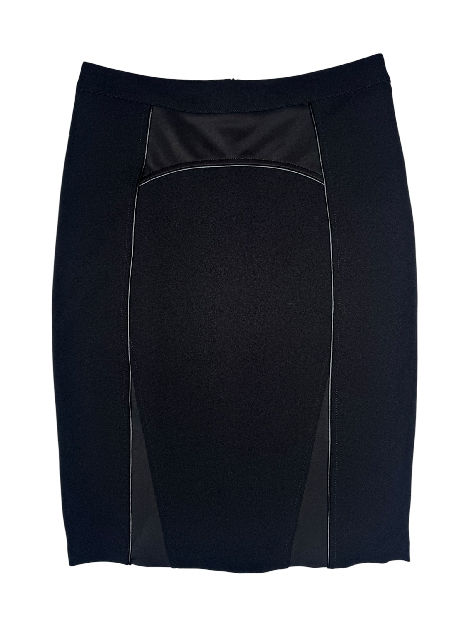 Vintage 2000s SAVE THE QUEEN Black Mid Rise Pencil Knee Length Midi Skirt | Size M