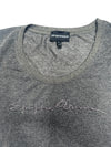 Vintage 2000s Y2K Emporio Armani Grey & Gold Sparkle Metallic Short Sleeve Scoop Neck T-Shirt  | Size M
