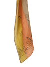 Vintage 90s Y2K Silk Orange Yellow & Brown Floral Print Striped Long Wide Neck Tie Scarf