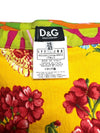 Vintage 2000s Y2K Dolce & Gabbana Bohemian Preppy Low Mid Rise Yellow Floral & Abstract Patterned A-Line Mini Skirt | Size S