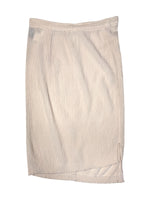 Vintage 2000s COMME des GARÇONS Silk Beige High Waisted Crinkle Pleated Knee Length Midi Skirt | Size M