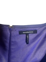 Vintage 2000s Y2K Rocco Barocco Bright Purple Formal Knee Length Sleeveless Dress with Buckle Detail | Size M