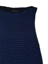 Cop Copine Subversive Wool Blend Navy Blue Knit Off-the-Shoulder Shawl Scarf Wrap | One Size