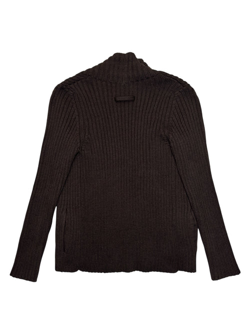 Vintage 2000s JEAN PAUL GAULTIER Brown Ribbed Cardigan Sweater | Size S-M