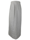 Vintage 90s Y2K Miss V Valentino Mod Solid Basic Grey High Waisted Straight Silhouette Below-the-Knee Midi Skirt | 26.5 Inch Waist