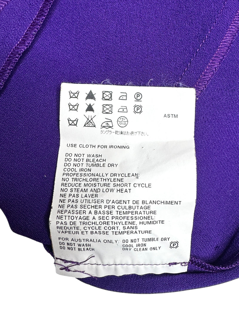 Vintage 2000s Y2K Jil Sander Minimalist Bright Purple Cowl Neck Sleeveless Blouse | Size M-L