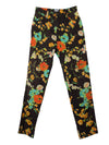 Vintage 2000s Y2K Moschino Jeans Brown & Orange Floral Print High Waisted Trouser Pant | 27.5 Inch Waist