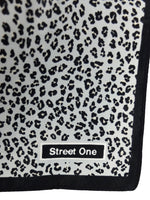 Vintage 2000s Y2K Chic Preppy Black & White Leopard Animal Print Square Bandana Neck Tie Scarf