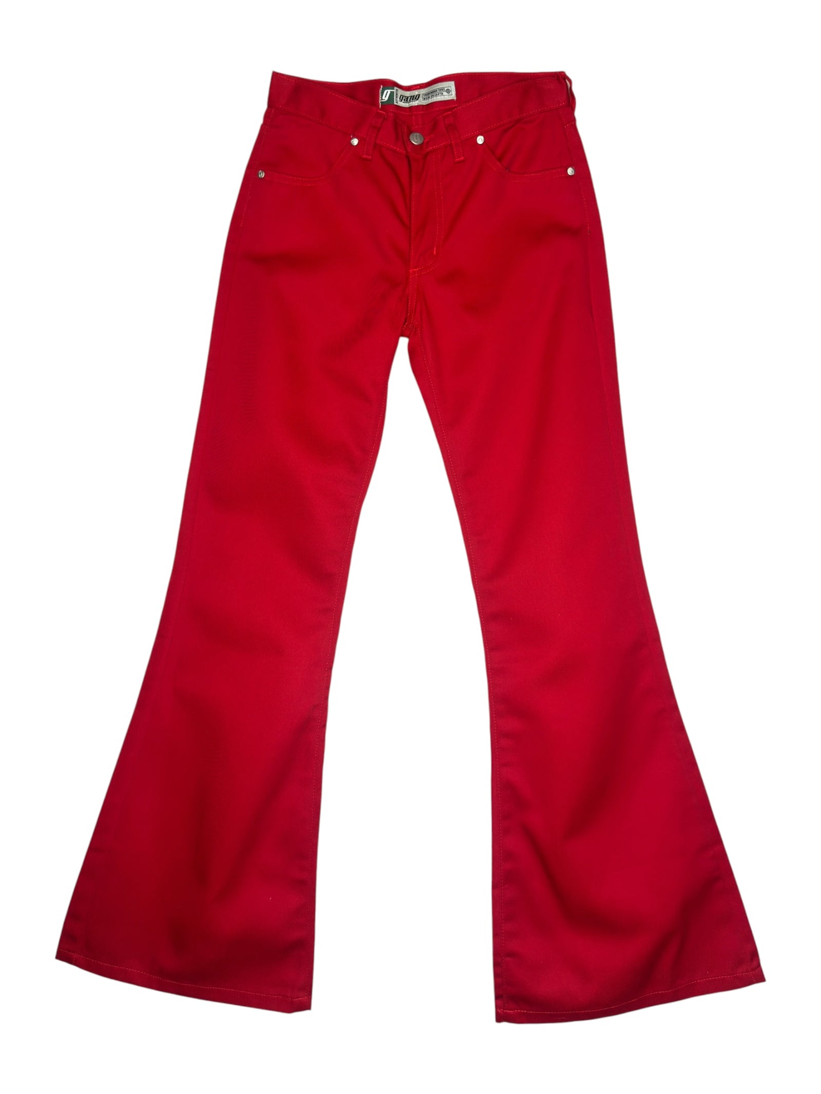 Vintage 2000s Red Mid-Rise Bootcut Flared Denim Trousers | Size XS-S