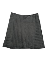 Vintage 2000s Marella Wool Blend Grey Herring Bone A-Line Mini Skirt | Size S