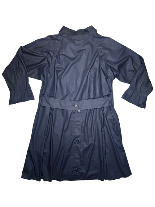 Vintage 90s Pierre Cardin Navy Blue Lightweight Oversized Fit Trench Coat | Size XL