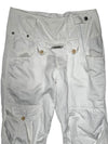 Vintage 2000s Marithé + François Girbaud Subversive High Rise Flax Blend White Cargo Pants | 29 Inch Waist