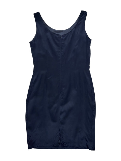 Vintage 90s VALENTINO Silk Blue Sleeveless Midi Dress | Size M