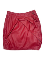 Vintage 2000s COP COPINE Red Coated Lyocell Draped Bubble Tulip Mini Skirt | Size S