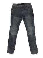 Vintage 2000s Men’s G-Star Raw Moto Patchwork Logo Tapered Grey Denim Slim Fit Jeans with Grommet Detail | 31 Inch Waist