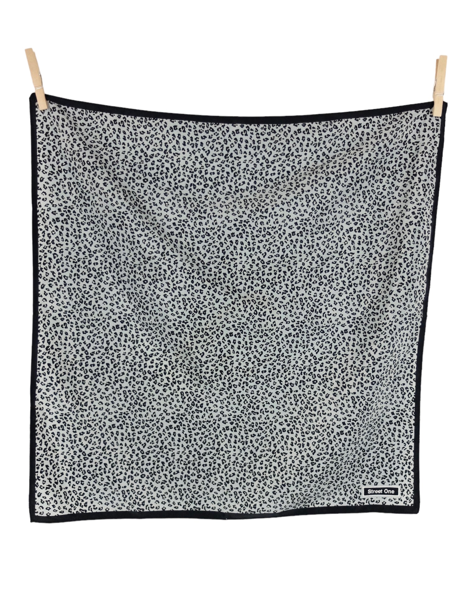 Vintage 2000s Y2K Chic Preppy Black & White Leopard Animal Print Square Bandana Neck Tie Scarf