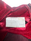 Vintage 80s Rocco Barocco Red Velvet Mockneck Long Sleeve Formal Dress with Mesh Cutout | Size XL