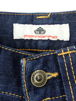 Vintage 2000s Y2K Dark Wash Navy Blue Denim Jean Micro Short Shorts | 25 Inch Waist