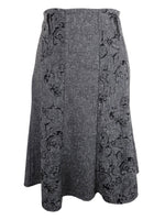 Vintage 2000s Y2K Soft Grunge Bohemian Dark Grey Straight Circle Silhouette Below-the-Knee Midi Fit & Flare Pencil Skirt | 32.5 Inch Waist
